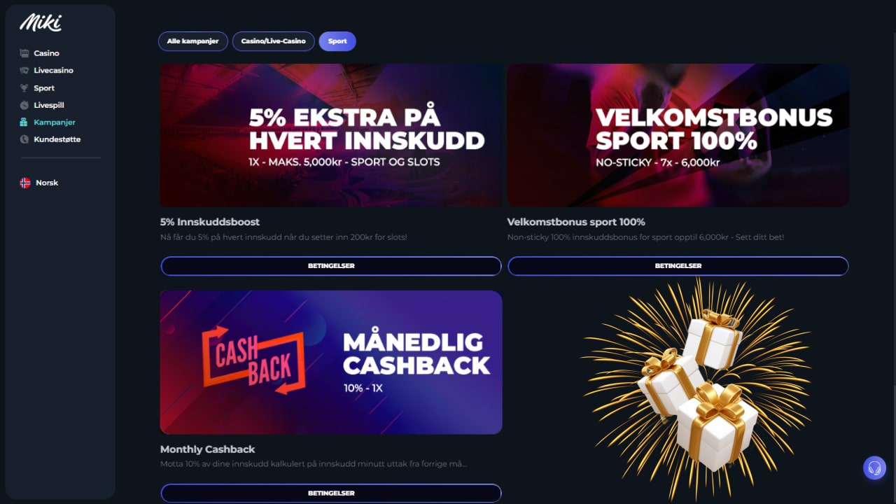 Miki Sports Betting Bonus