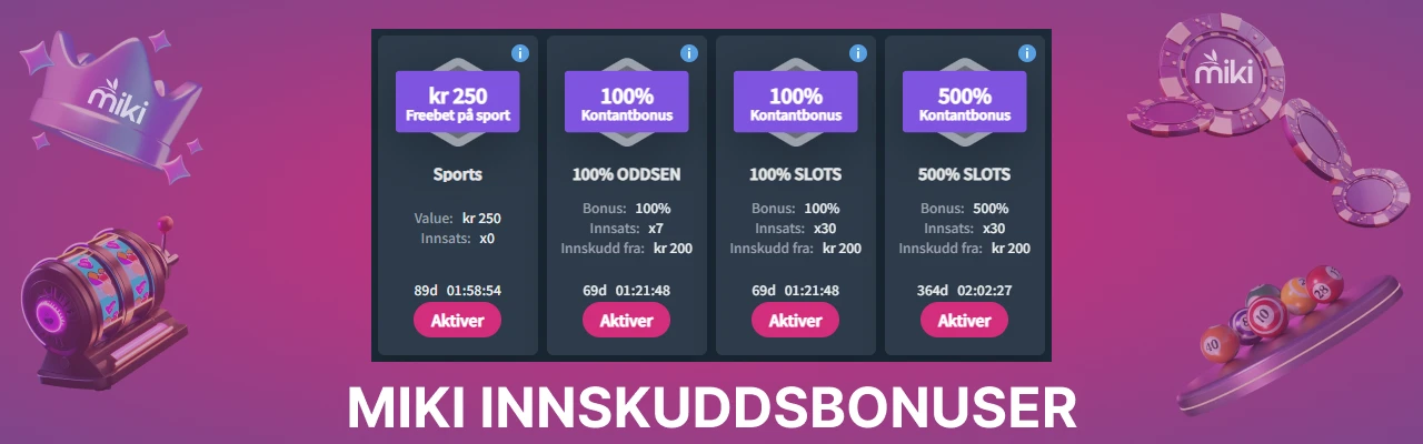 Miki innskuddsbonuser