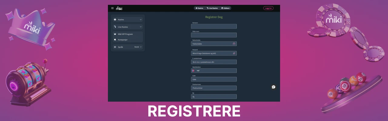 Registrere deg hos miki