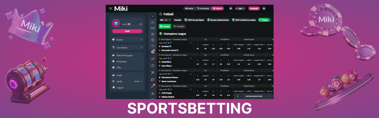Sports betting hos miki