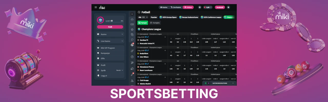 Sports betting hos miki