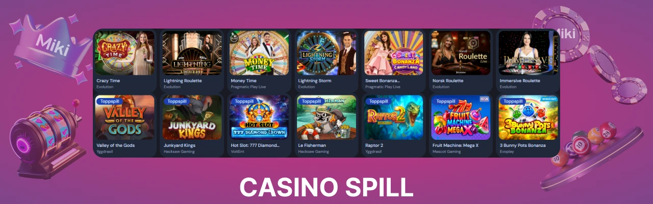 Miki casino spillutvalg