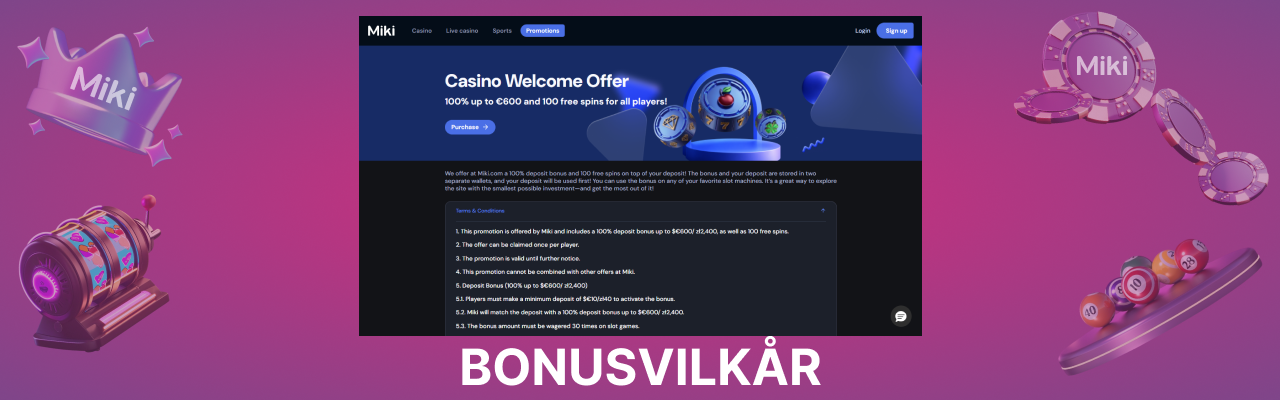Hvordan hente en bonus hos öiki casino
